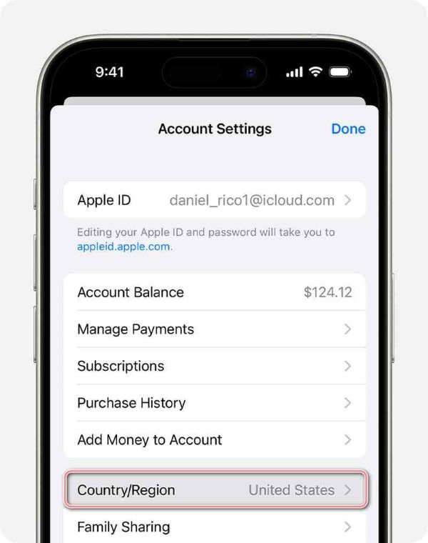 iPhone Apple Id Change Region