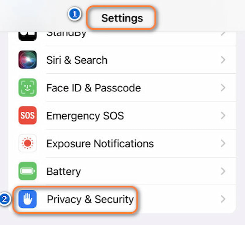 Settings Privacy Security