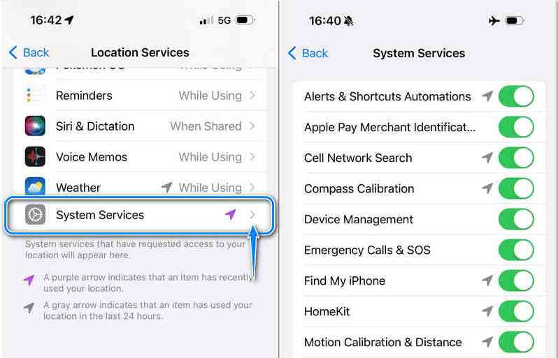 iPhone System Services