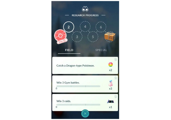 Pokemon Go Research Tasks