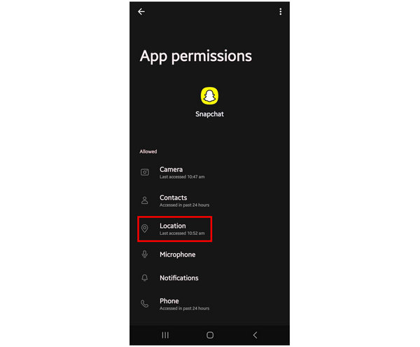 Snapchat App Permission Location