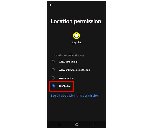 Snapchat Location Dont Allow