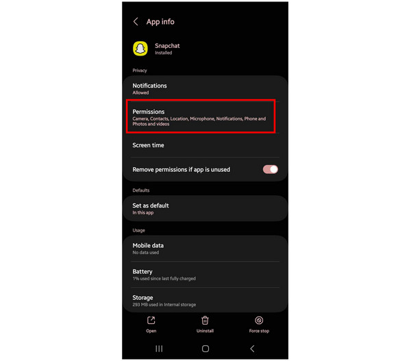 Snapchat Permission Setting