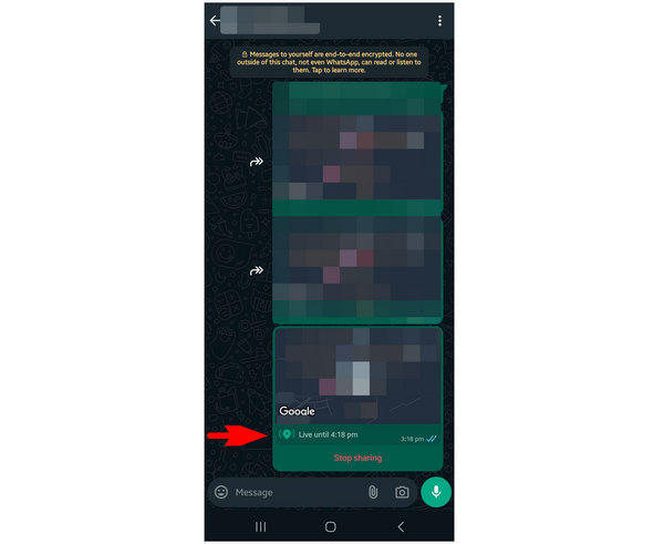 Whatsapp Live Location Sent