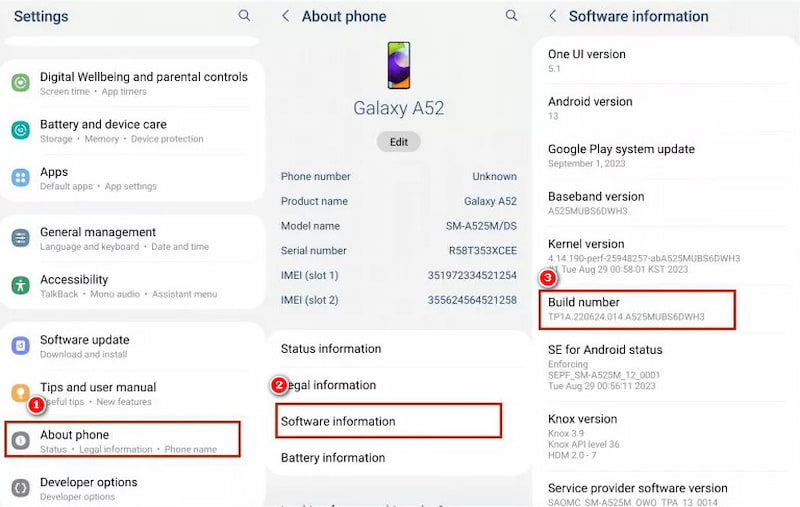 Software Information Build Number