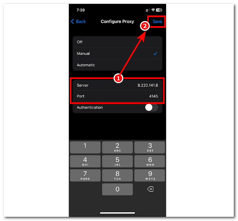 Configure Proxy Then Save