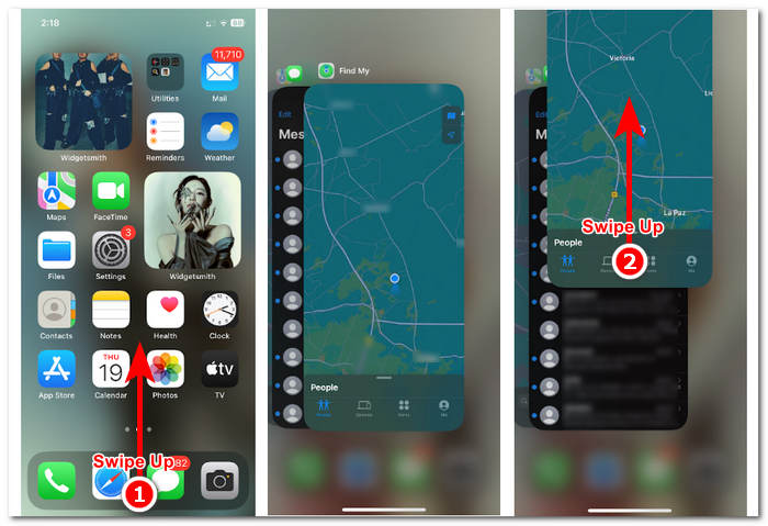 Swipe Up Location Switcher