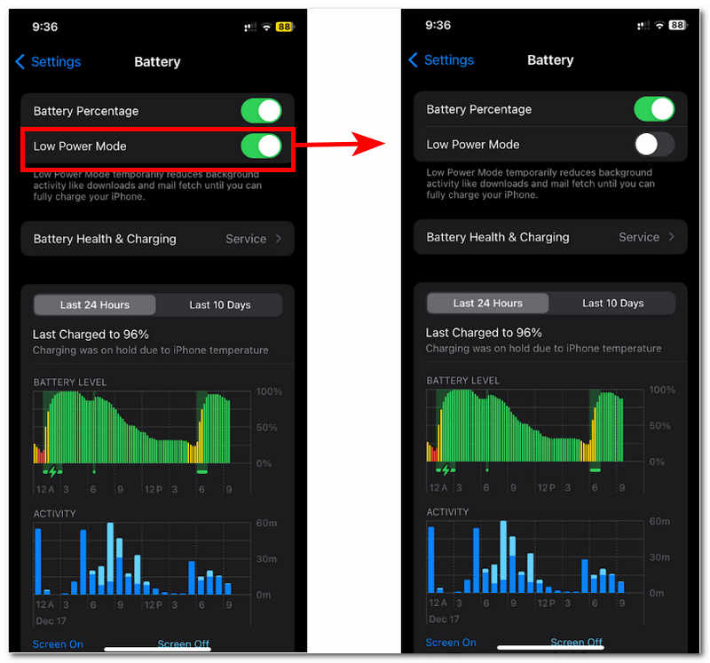 Turn Off Battery Saver Mode